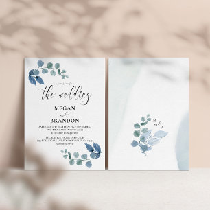 Convites Casamento Simples Elegante Eucalipto Pó