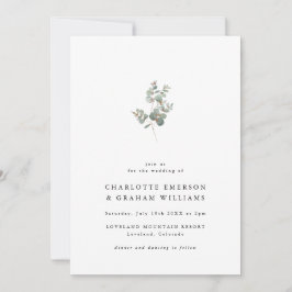 Convites Casamento Simples Elegante Eucalyptus