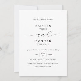 Convites Casamento Simples Elegante Luxo Preto e Branco