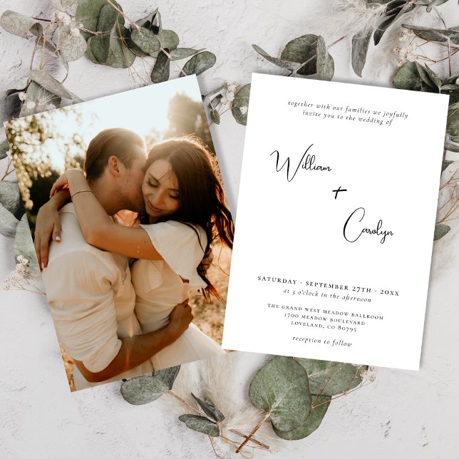 Convites Casamento Simples Elegante Minimalista (Criador carregado)