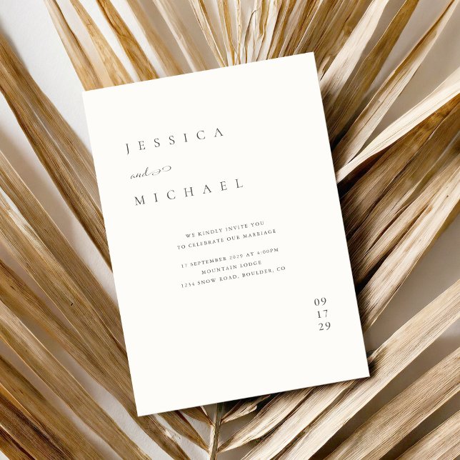 Convites Casamento Simples Elegante Minimalista (Criador carregado)