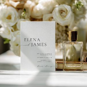 Convites Casamento Simples Elegante Negro e Branco Minimali