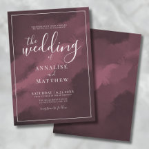 Casamento Simples em Aquarela Borgonha