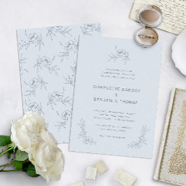 Convites Casamento Simples em Azul Poeirento
