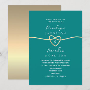 Convites Casamento Simples em Azul Verde