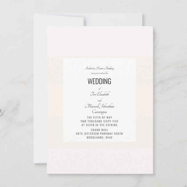 Convites Casamento Simples em Pastel (Frente)