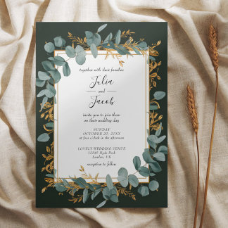 Convites Casamento Simples Eucalyptus Greenery