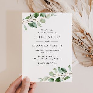 Convites Casamento Simples Eucalyptus Greenery