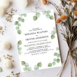Convites Casamento Simples Eucalyptus Greenery
