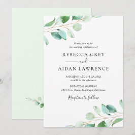 Convites Casamento Simples Eucalyptus Greenery