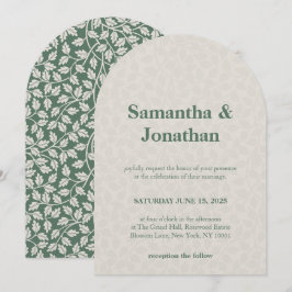 Convites Casamento Simples Floral Esmeralda Verde