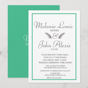Convites Casamento Simples Folhagem Tropical Minimalista