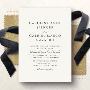 Convites Casamento Simples Formal Tradicional
