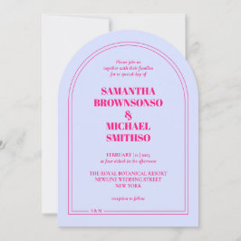 Convites Casamento Simples Lilás Rosa Minimalista