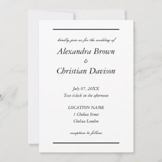 Convites Casamento Simples Minimalista