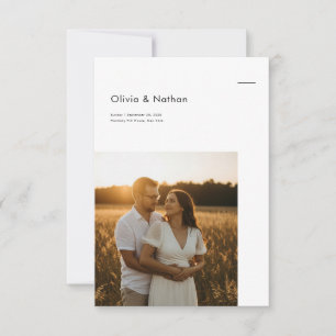 Convites Casamento Simples Minimalista em Preto e Branco co
