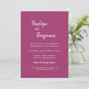 Convites Casamento Simples Minimalista Moderno Orquídea Mag