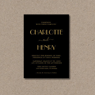 Convites Casamento Simples Minimalista Moderno Ouro Preto