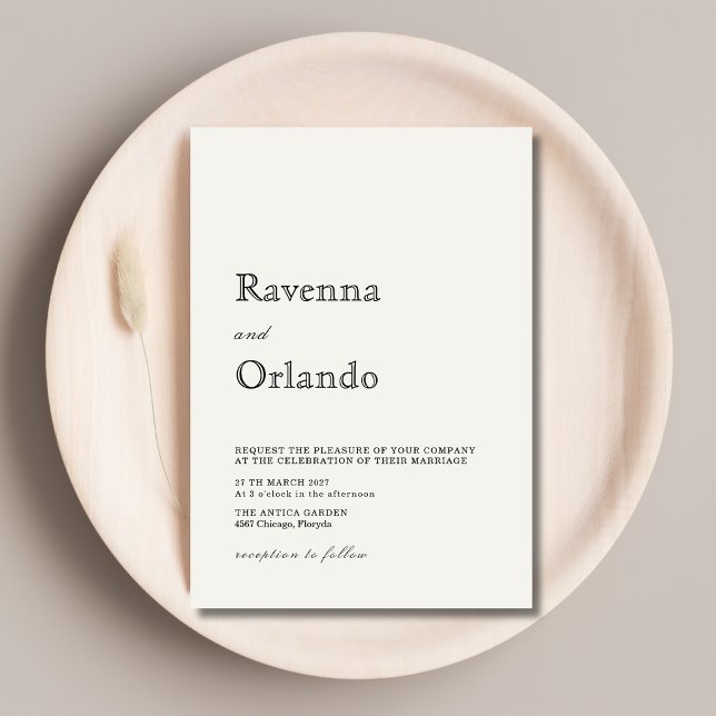 Convites Casamento Simples Minimalista Pérola (Criador carregado)