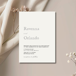 Convites Casamento Simples Minimalista Pérola