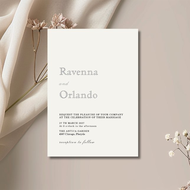 Convites Casamento Simples Minimalista Pérola (Criador carregado)