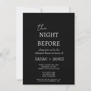 Convites Casamento Simples Minimalista Preto Jantar de Rehe