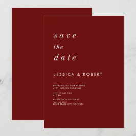 Convites Casamento Simples Minimalista Vermelho e Branco