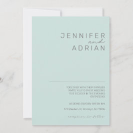 Convites Casamento Simples Mínimo Legal Mint Moderno Elegan