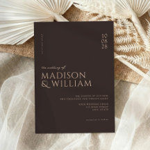 Casamento Simples Moderno Chic Castanho Escuro