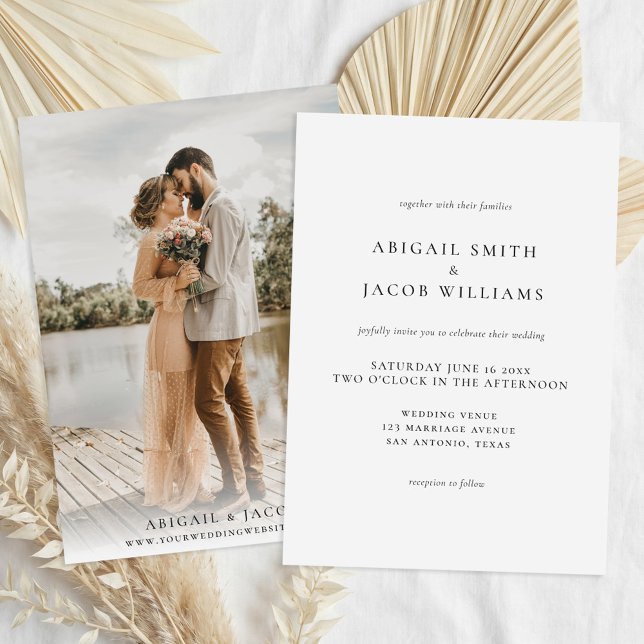 Convites Casamento Simples Moderno Elegante (Criador carregado)