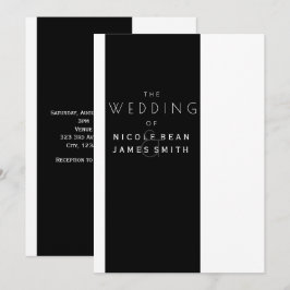 Convites Casamento Simples Moderno Elegante Preto e Branco