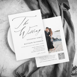 Convites Casamento Simples Moderno em Preto e Branco