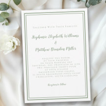 Casamento Simples Moderno Minimalista Sage Verde C