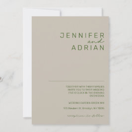 Convites Casamento Simples Moderno Prateado Pálido Minimali