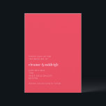 Convites Casamento Simples Moderno Rosa Vermelho Brilhante<br><div class="desc">Convite Simples De Casamento Simples,  Rosa Vermelho Brilhante Minimalista</div>