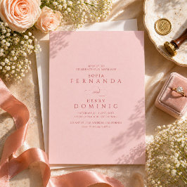 Convites Casamento Simples Moderno Vermelho e Rosa