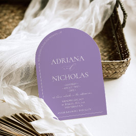 Convites Casamento Simples Moderno Violeta Pastel 