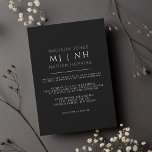 Convites Casamento Simples Monograma Elegante Minimalista<br><div class="desc">Este convite de casamento simples,  minimalista e moderno apresenta um monograma das iniciais do casal. Correspondência de Itens em nosso compro para um tema completo de festa. Para mais perguntas,  contacte-nos em ThePaperieGarden@gmail.com</div>