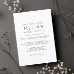 Convites Casamento Simples Monograma Elegante Minimalista<br><div class="desc">Este convite de casamento simples,  minimalista e moderno apresenta um monograma das iniciais do casal. Correspondência de Itens em nosso compro para um tema completo de festa. Para mais perguntas,  contacte-nos em ThePaperieGarden@gmail.com</div>