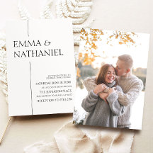Casamento Simples Negro Branco Minimalista