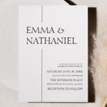 Casamento Simples Negro Branco Minimalista