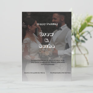 Convites Casamento Simples Negro e Branco