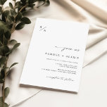 Convites Casamento Simples, Negro e Branco Minimalista<br><div class="desc">Procurando um simples, moderno e elegante design de convite para casamento? Não olhe mais do que este belo convite minimalista preto-e-branco, com um roteiro de caligrafia manuscrito e uma fonte serif clássica. Perfeito para qualquer época ou estilo de casamento, este convite eletrônico virtual online pode ser facilmente personalizado e impresso...</div>