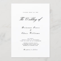 Casamento Simples, Negro e Branco Moderno Elegante