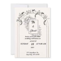 Casamento Simples Negro e Esbranquiçado Minimalist