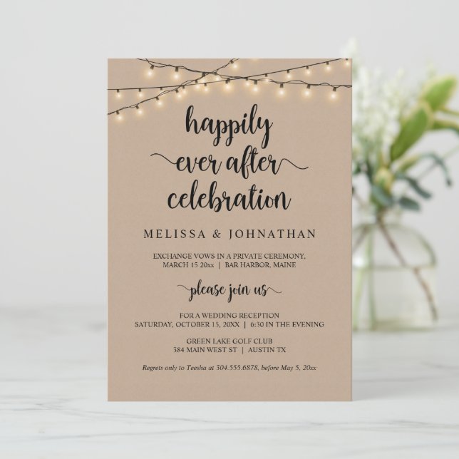 Convites Casamento Simples no Campo, Celebração de um Feliz (Em pé/Frente)