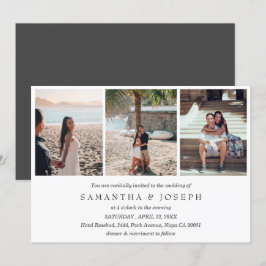 Convites Casamento Simples Personalizado 3 Foto Monograma E