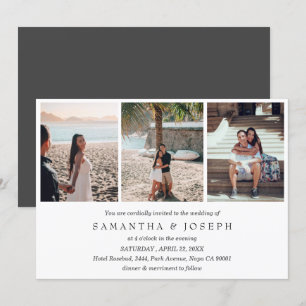 Convites Casamento Simples Personalizado 3 Foto Monograma E