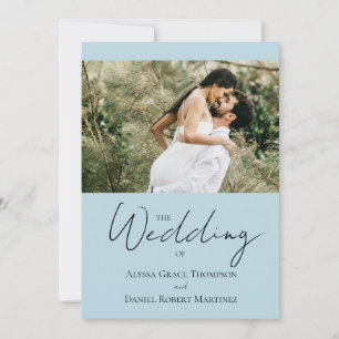 Convites Casamento Simples Personalizado Preto Branco Azul