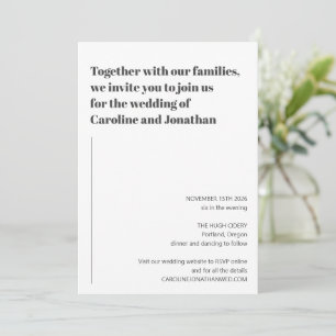 Convites Casamento Simples Preto Branco Minimalista Moderno